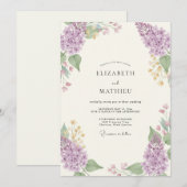 Invitation Mariage Fleur Sauvage Violette Pâle (Devant / Derrière)