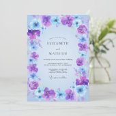 Invitation Mariage Fleur Sauvage Violette Pervenche (Debout devant)