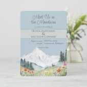 Invitation Mariage Fleur sauvage Watercolor Mountain (Debout devant)
