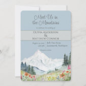 Invitation Mariage Fleur sauvage Watercolor Mountain (Devant)