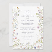 Invitation Mariage Fleur sauvage Whimsical Pastel (Devant)