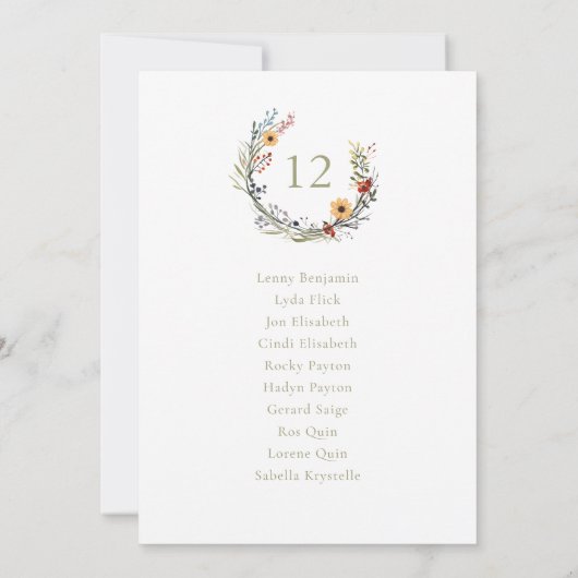 Invitation Mariage fleur sauvage Wreath (Dos)