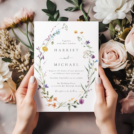 Invitation Mariage fleur sauvage Wreath