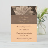 Invitation Mariage Fleur Sepia Clematis Sauvez La Date (Debout devant)