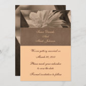 Invitation Mariage Fleur Sepia Clematis Sauvez La Date (Devant / Derrière)