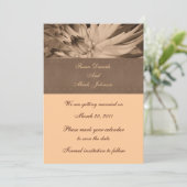 Invitation Mariage Fleur Sepia Dahlia Sauvez La Date (Debout devant)