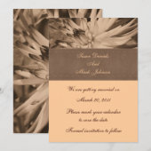 Invitation Mariage Fleur Sepia Dahlia Sauvez La Date (Devant / Derrière)