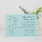 Invitation Mariage Fleur Simple Elegance (Debout devant)