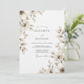 Invitation Mariage Fleur Taupe en Fleur (Debout devant)