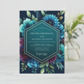 Invitation Mariage Fleur Teintée de Sombre (Debout devant)