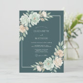 Invitation Mariage Fleur Teintée Opalescente (Debout devant)