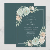 Invitation Mariage Fleur Teintée Opalescente (Devant / Derrière)
