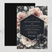Invitation Mariage Fleur Tenebreux Blush (Devant / Derrière)