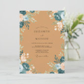 Invitation Mariage Fleur Terracotta Peinte (Debout devant)