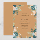 Invitation Mariage Fleur Terracotta Peinte (Devant / Derrière)