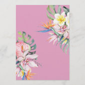 Invitation Mariage Fleur Tropicale Botanique Rose Chaud (Dos)