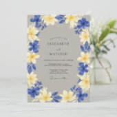 Invitation Mariage Fleur Tropicale Jaune (Debout devant)
