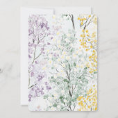Invitation Mariage Fleur Violet Lavande Vert Jaune (Dos)