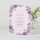 Invitation Mariage Fleur Violette Améthyste (Debout devant)