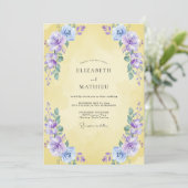Invitation Mariage Fleur Violette Beurre (Debout devant)