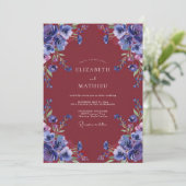 Invitation Mariage Fleur Violette Bourgeante (Debout devant)