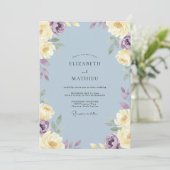 Invitation Mariage Fleur Violette d'Acier (Debout devant)