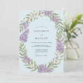 Invitation Mariage Fleur Violette Pervenche (Debout devant)