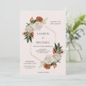 Invitation Mariage Fleur Zest d'automne beige personnalisé (Debout devant)