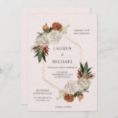 Invitation Mariage Fleur Zest d'automne beige personnalisé (Devant / Derrière)