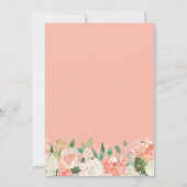 Invitation Mariage Fleural Corail Pêche pour Couples (Dos)