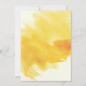 Invitation Mariage fleuri à fleurs d'aquarelle jaune (Dos)