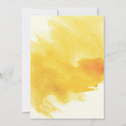Invitation Mariage fleuri à fleurs d'aquarelle jaune (Dos)