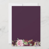 Invitation mariage fleuri à l'aquarelle violette élégant (Dos)