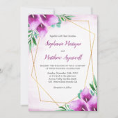 Invitation Mariage fleuri de Calla Lily géométrique violet (Devant)