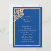 Invitation Mariage fleuri de la Parties scintillant Royal Blu (Devant)
