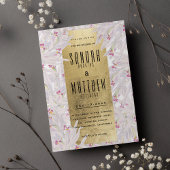 Invitation Mariage fleuri d'orchidée blanche rose bohème