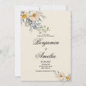 Invitation Mariage fleuri du jardin fleur sauvage botanique (Devant)