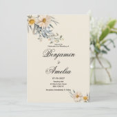 Invitation Mariage fleuri du jardin fleur sauvage botanique (Debout devant)