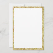 Invitation Mariage fleuri feuille d'or blanc (Dos)