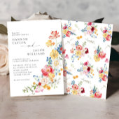 Invitation Mariage fleuri Fleur sauvage coloré