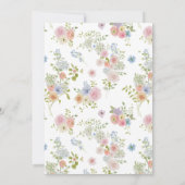 Invitation Mariage fleuri Fleur sauvage coloré (Dos)