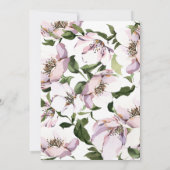 Invitation Mariage fleuri vert pourpre (Dos)