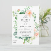 Invitation Mariage Fleurie 2b Rose et Blanc (Debout devant)