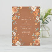 Invitation Mariage Fleurie Ambre (Debout devant)
