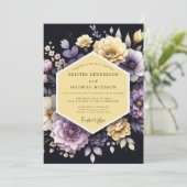 Invitation Mariage Fleurie Améthyste de Souci (Debout devant)