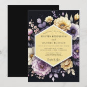 Invitation Mariage Fleurie Améthyste de Souci (Devant / Derrière)