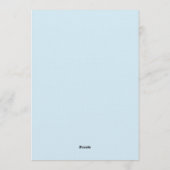 Invitation Mariage Fleurie Artistique Hydrangea Bleue (Dos)