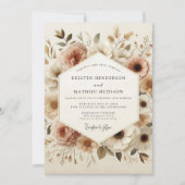 Invitation Mariage Fleurie Beige (Devant)