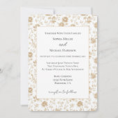 Invitation Mariage Fleurie Blanc Crème Joli (Devant)