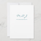 Invitation Mariage Fleurie Bleu Poussiéreux 2 (Dos)